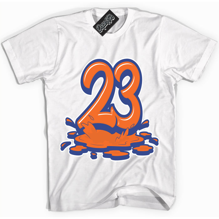 Cool White Shirt with “ 23 Melting ” design that perfectly matches Low Knicks.