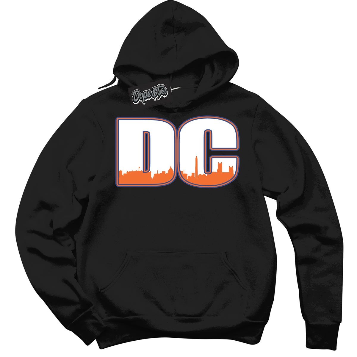 Cool Black Hoodie with “ DC ”  design that Perfectly Matches Low Knicks.