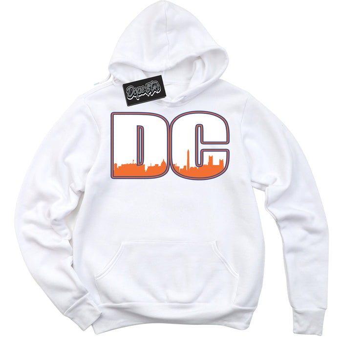Cool White Hoodie with “ DC ”  design that Perfectly Matches Low Knicks.