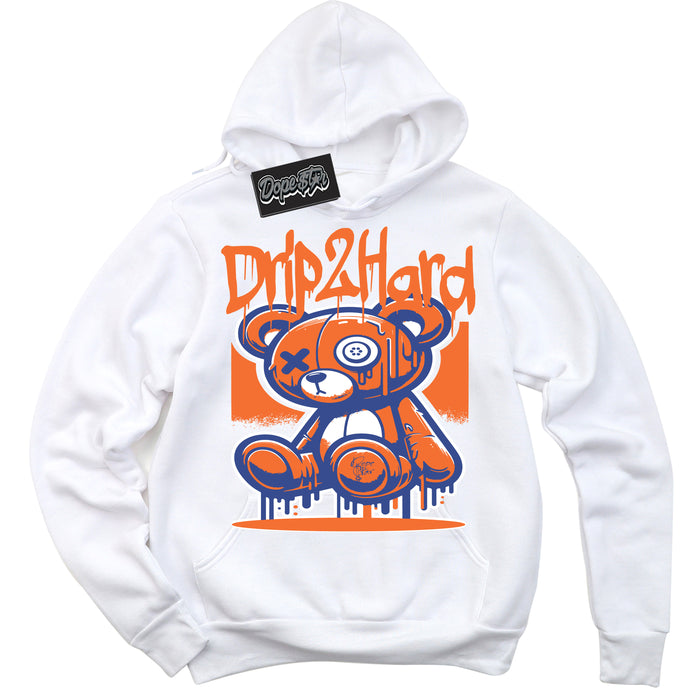 Cool White Hoodie with “ Drip 2 Hard ”  design that Perfectly Matches Low Knicks.