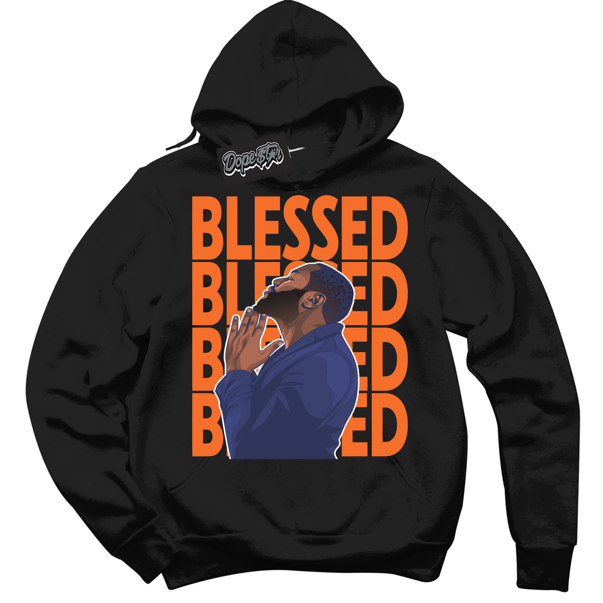 Cool Black Hoodie with “ God Blessed ”  design that Perfectly Matches Low Knicks.