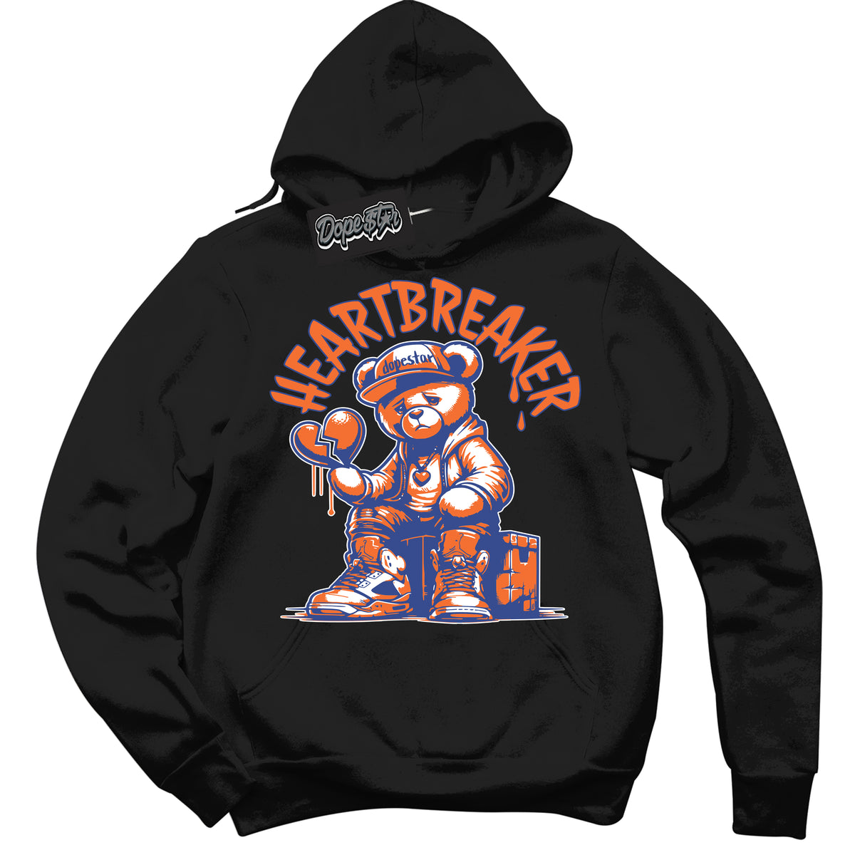Cool Black Hoodie with “ Heartbreaker Bear ”  design that Perfectly Matches Low Knicks.