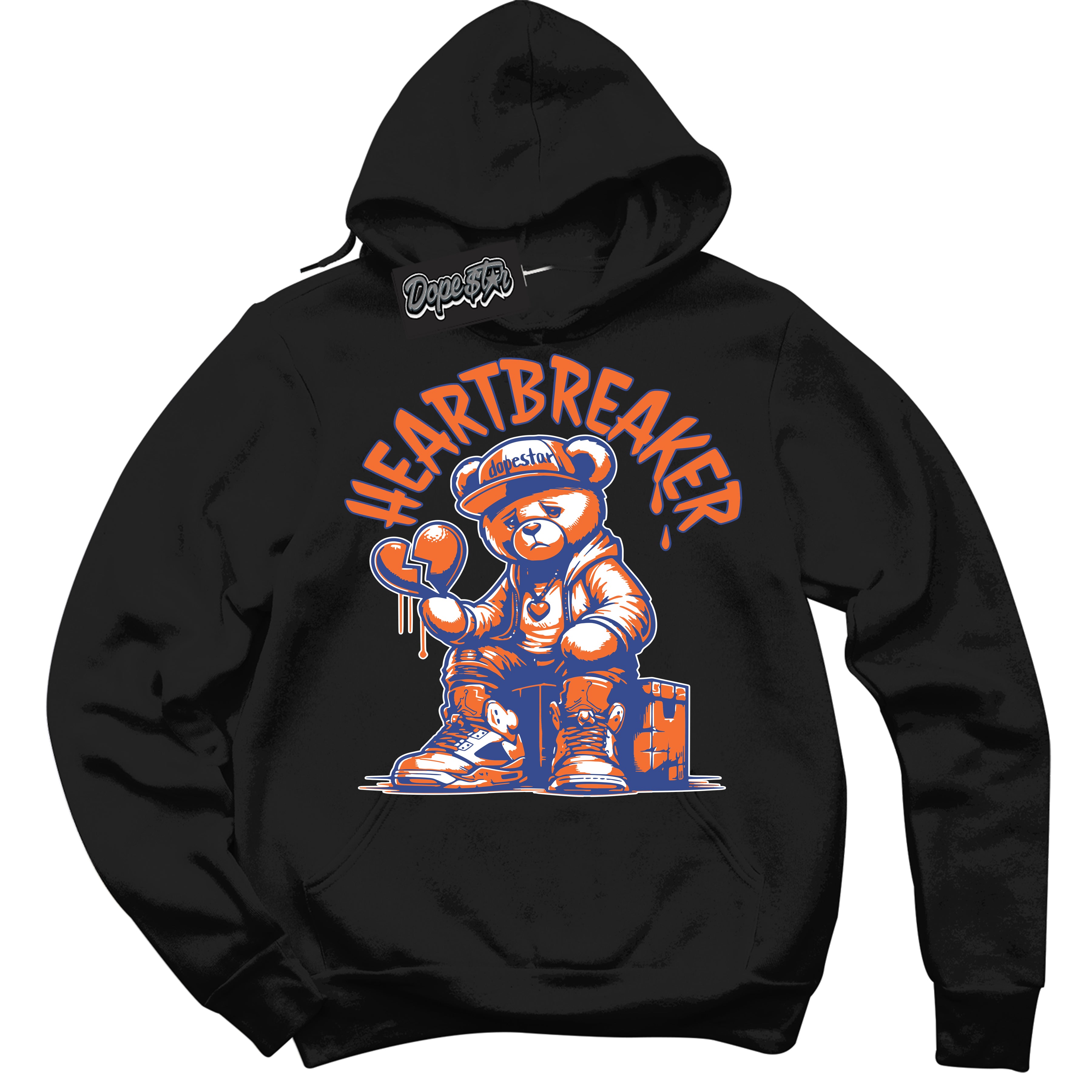 Cool Black Hoodie with “ Heartbreaker Bear ”  design that Perfectly Matches Low Knicks.