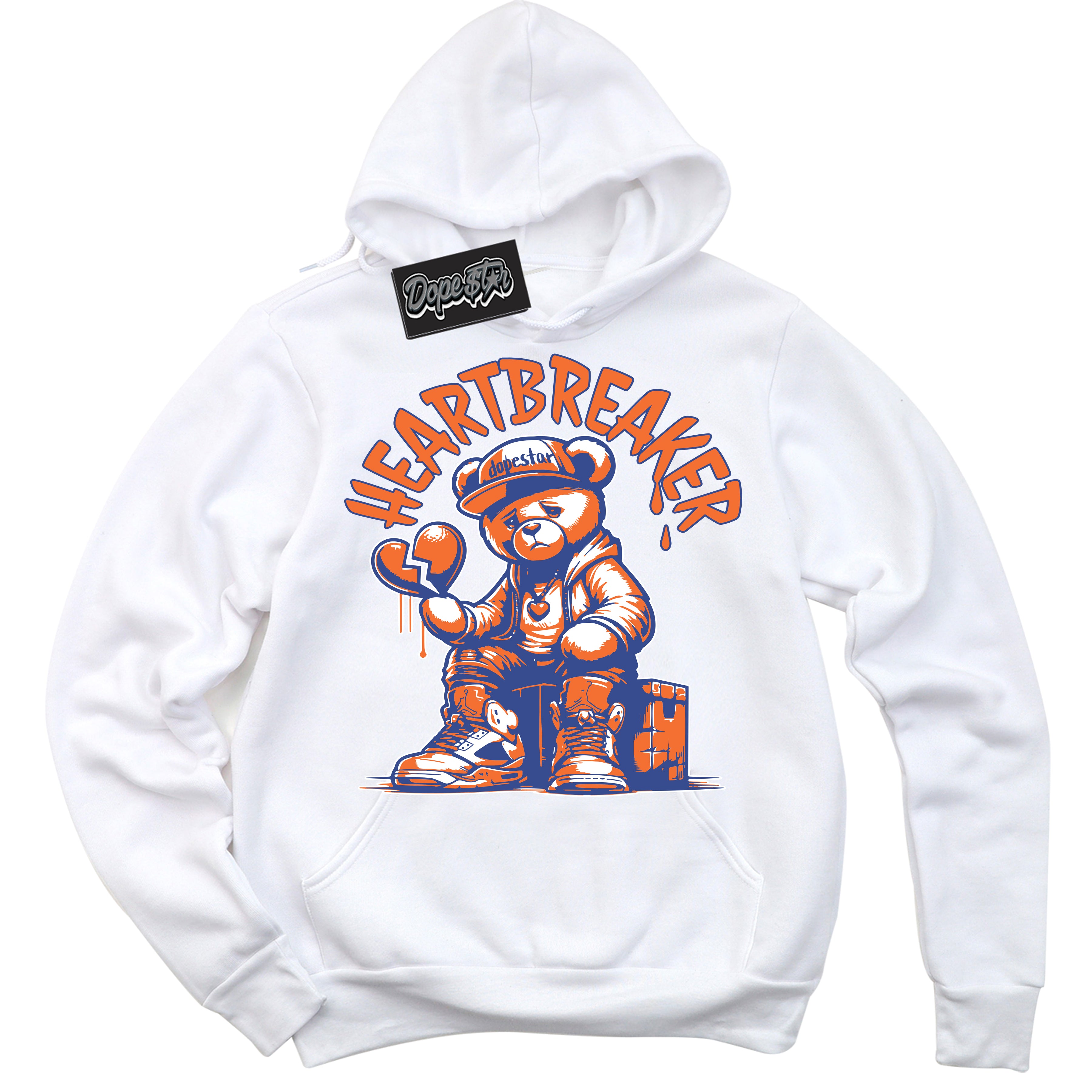 Cool White Hoodie with “ Heartbreaker Bear ”  design that Perfectly Matches Low Knicks.