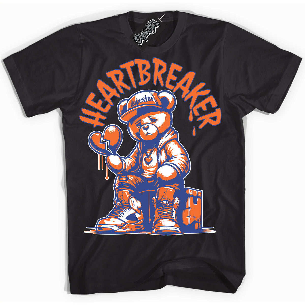 Cool Black Shirt with “ Heartbreaker Bear ” design that perfectly matches Low Knicks.