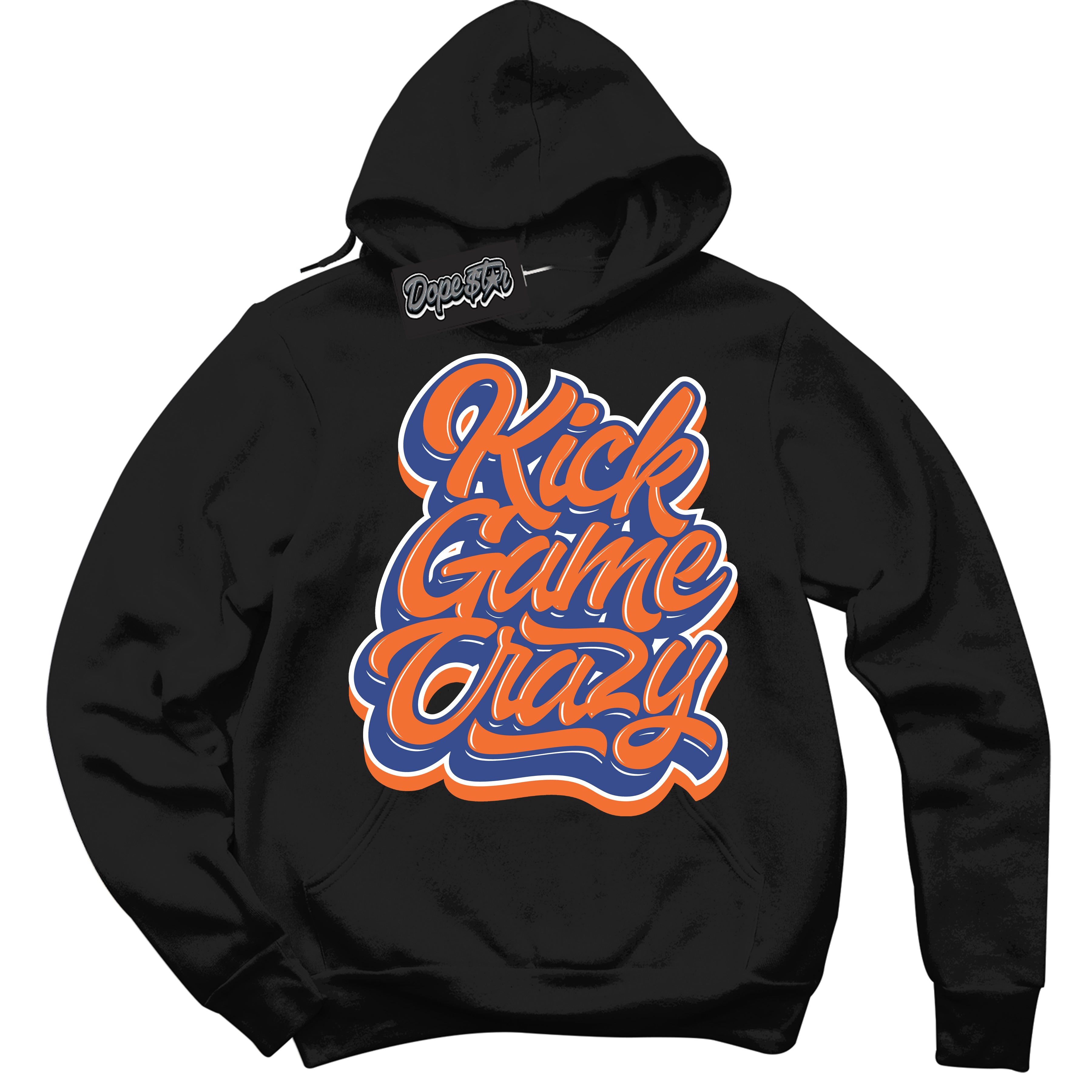 Cool Black Hoodie with “ Kick Game Crazy ”  design that Perfectly Matches Low Knicks.