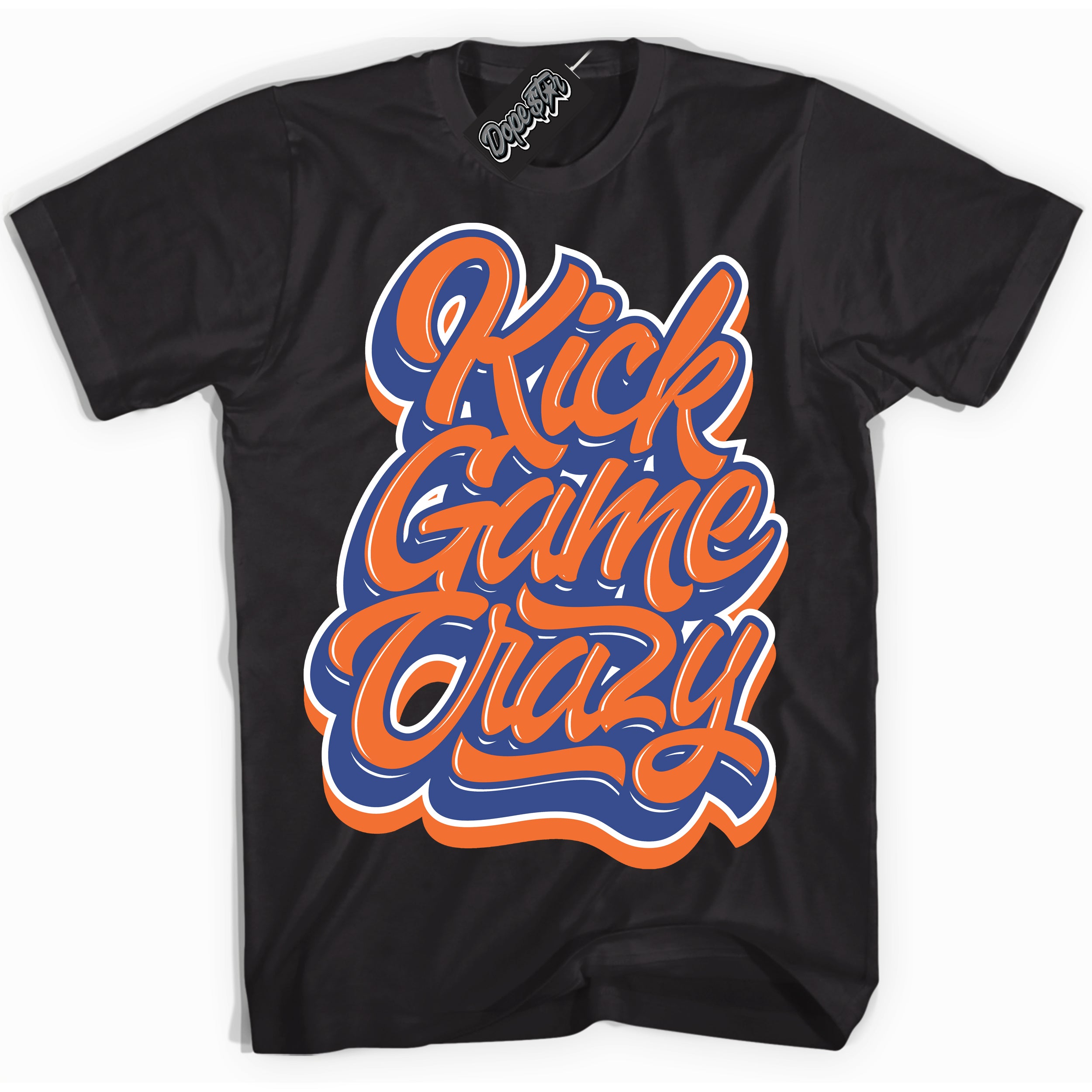 Cool Black Shirt with “ Kick Game Crazy ” design that perfectly matches Low Knicks.