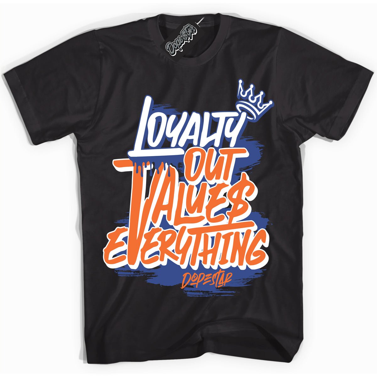 Cool Black Shirt with “ Loyalty Out Values Everything ” design that perfectly matches Low Knicks.