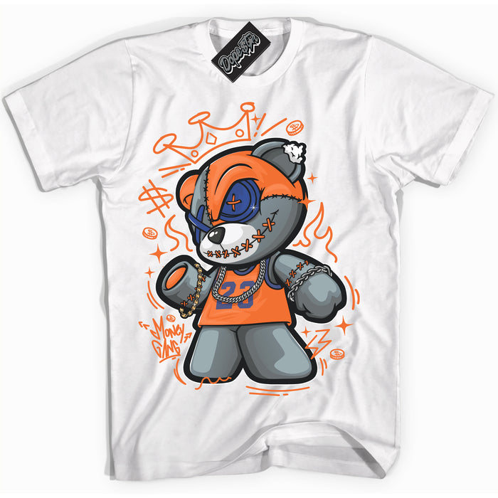 Cool White Shirt with “ Money Gang Bear ” design that perfectly matches Low Knicks.
