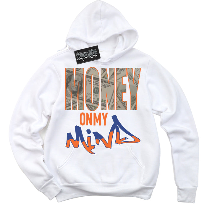 Cool White Hoodie with “ Money On My Mind ”  design that Perfectly Matches Low Knicks.