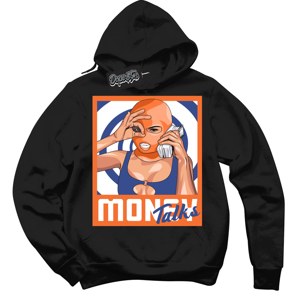 Cool Black Hoodie with “ Money Talks ”  design that Perfectly Matches Low Knicks.