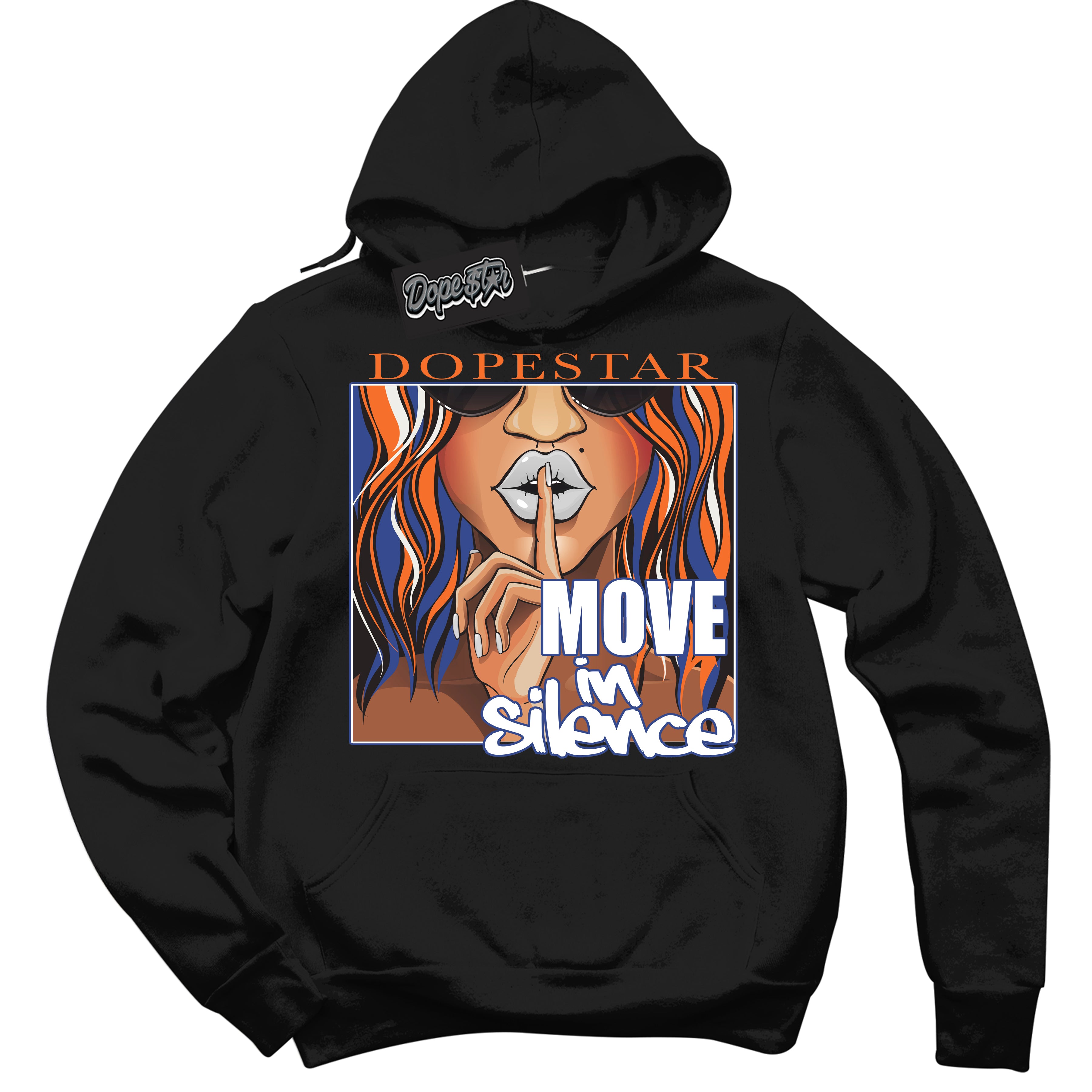 Cool Black Hoodie with “ Move In Silence ”  design that Perfectly Matches Low Knicks.
