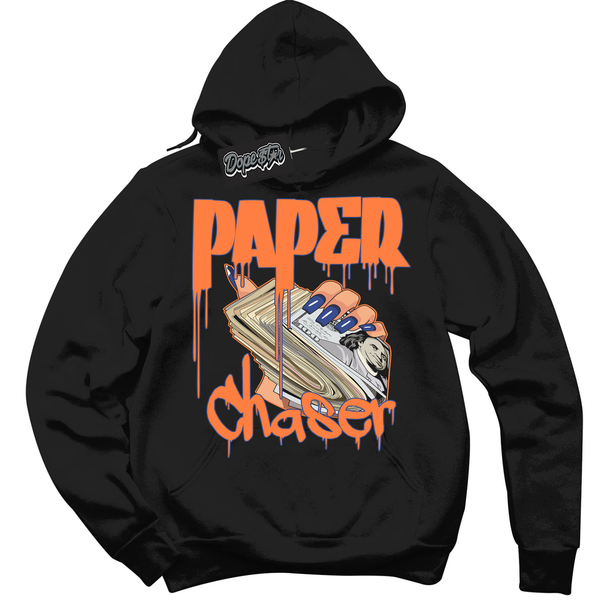 Cool Black Hoodie with “ Paper Chaser ”  design that Perfectly Matches Low Knicks.
