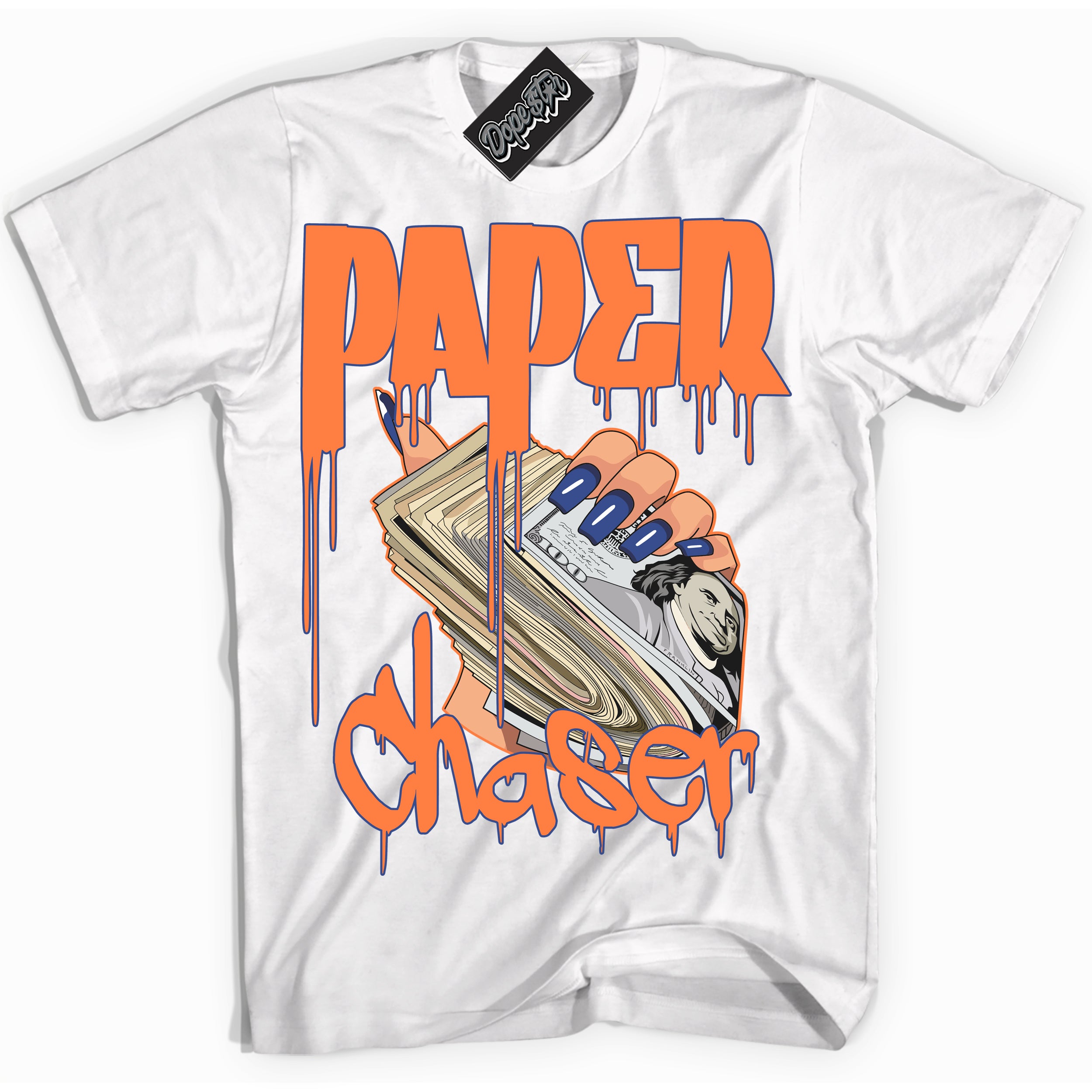 Cool White Shirt with “ Paper Chaser ” design that perfectly matches Low Knicks.