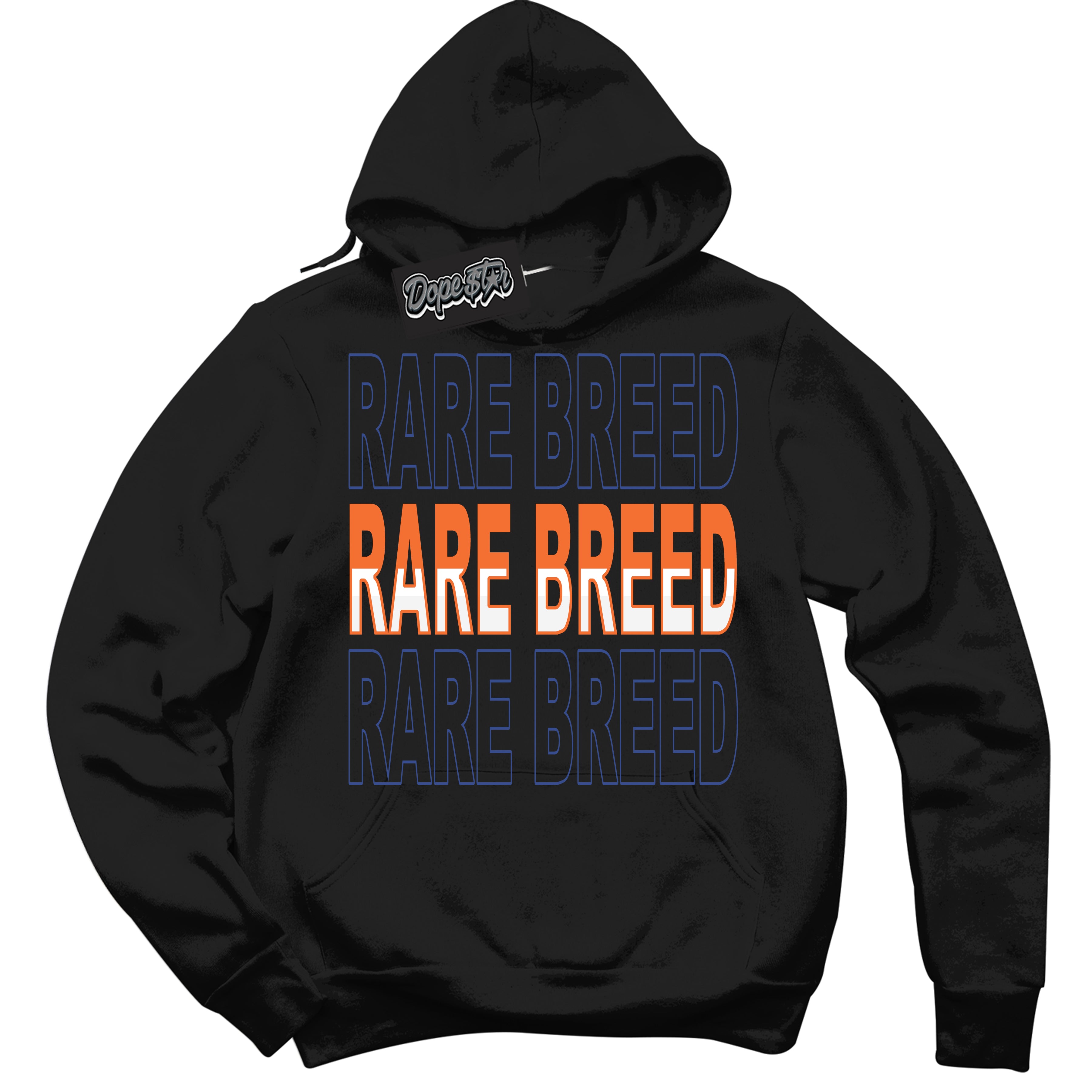 Cool Black Hoodie with “ Rare Breed ”  design that Perfectly Matches Low Knicks.