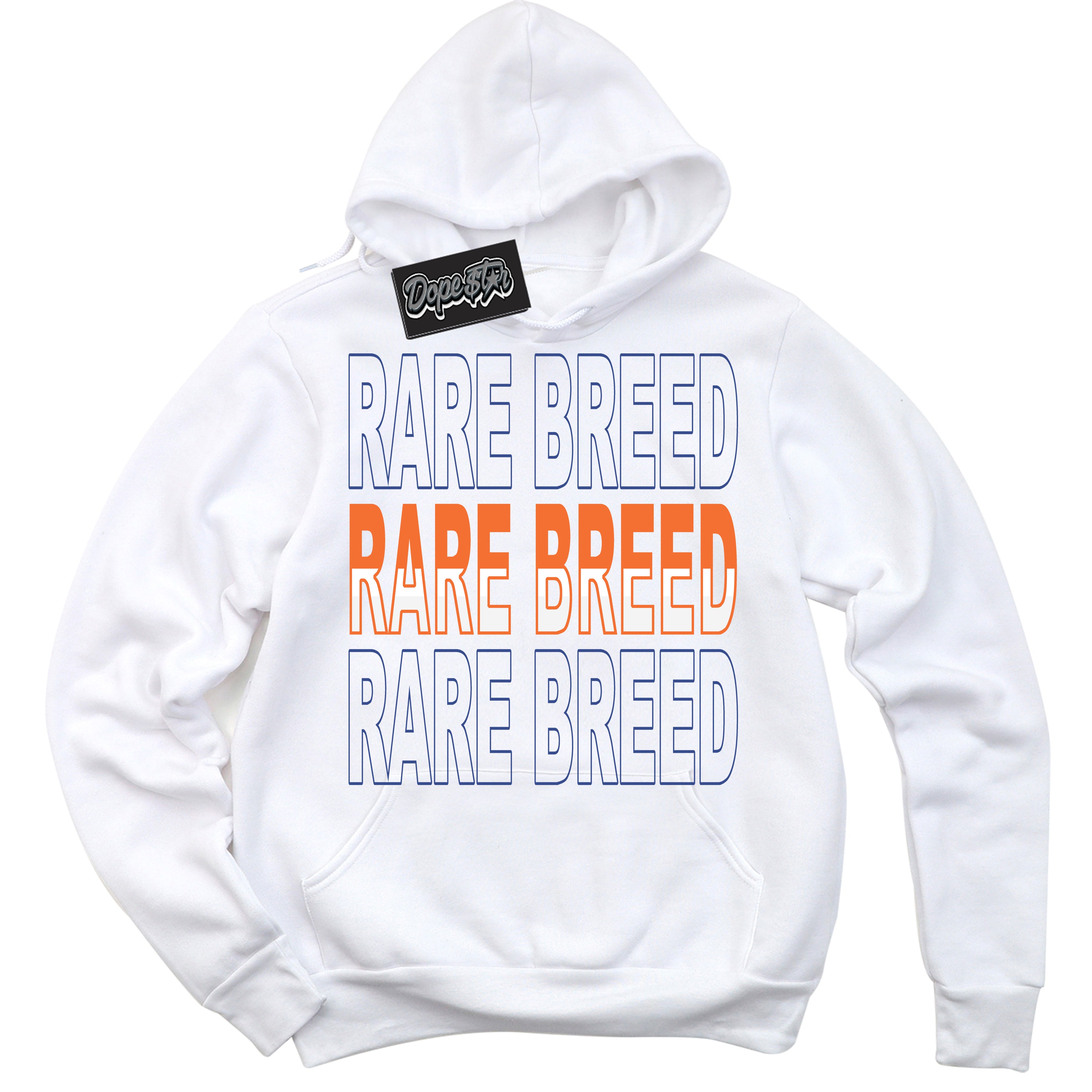 Cool White Hoodie with “ Rare Breed ”  design that Perfectly Matches Low Knicks.