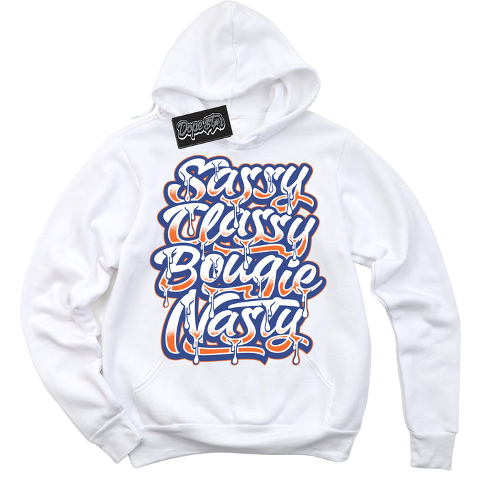 Cool White Hoodie with “ Sassy Classy ”  design that Perfectly Matches Low Knicks.