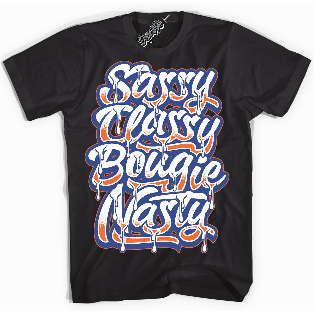 Cool Black Shirt with “ Sassy Classy ” design that perfectly matches Low Knicks.