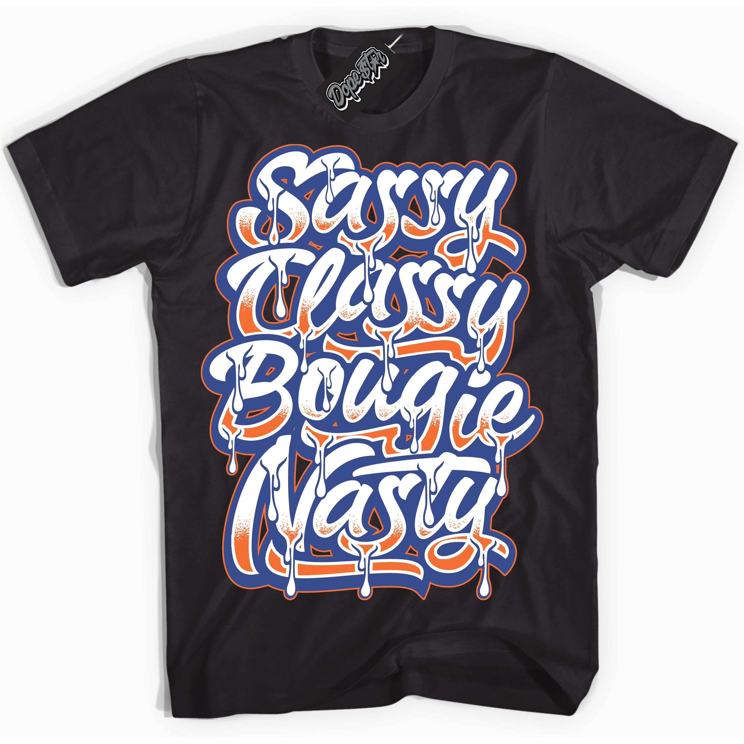 Cool Black Shirt with “ Sassy Classy ” design that perfectly matches Low Knicks.