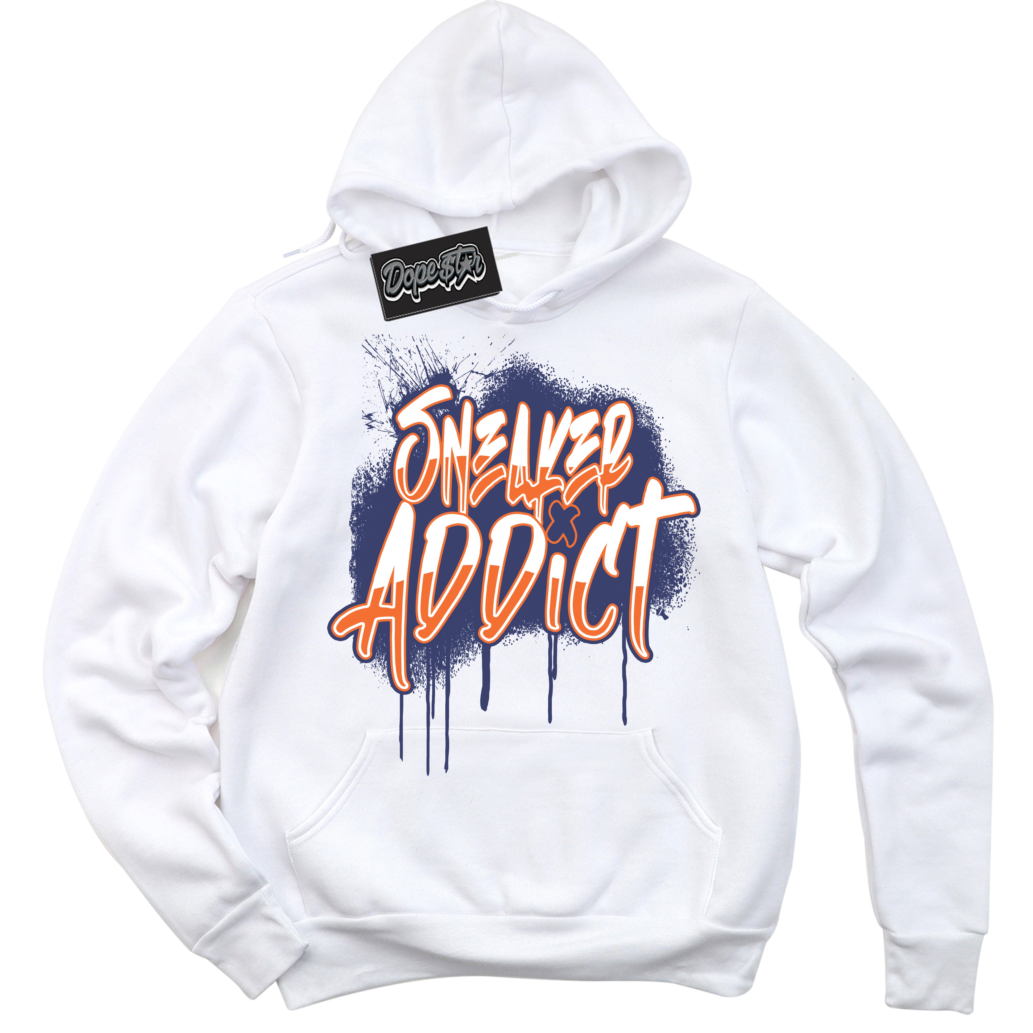 Cool White Hoodie with “ Sneaker Addict ”  design that Perfectly Matches Low Knicks.