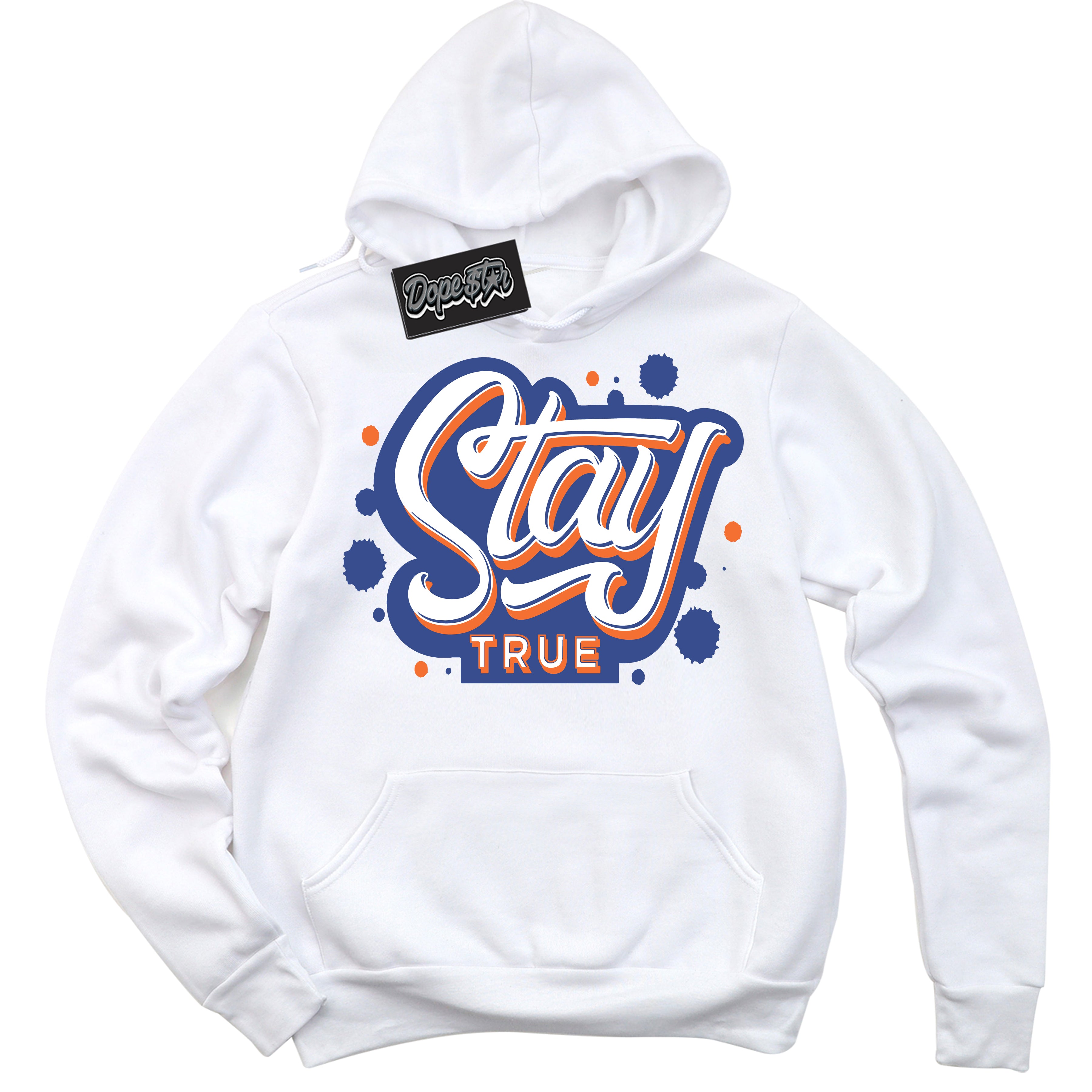 Cool White Hoodie with “ Stay True ”  design that Perfectly Matches Low Knicks.
