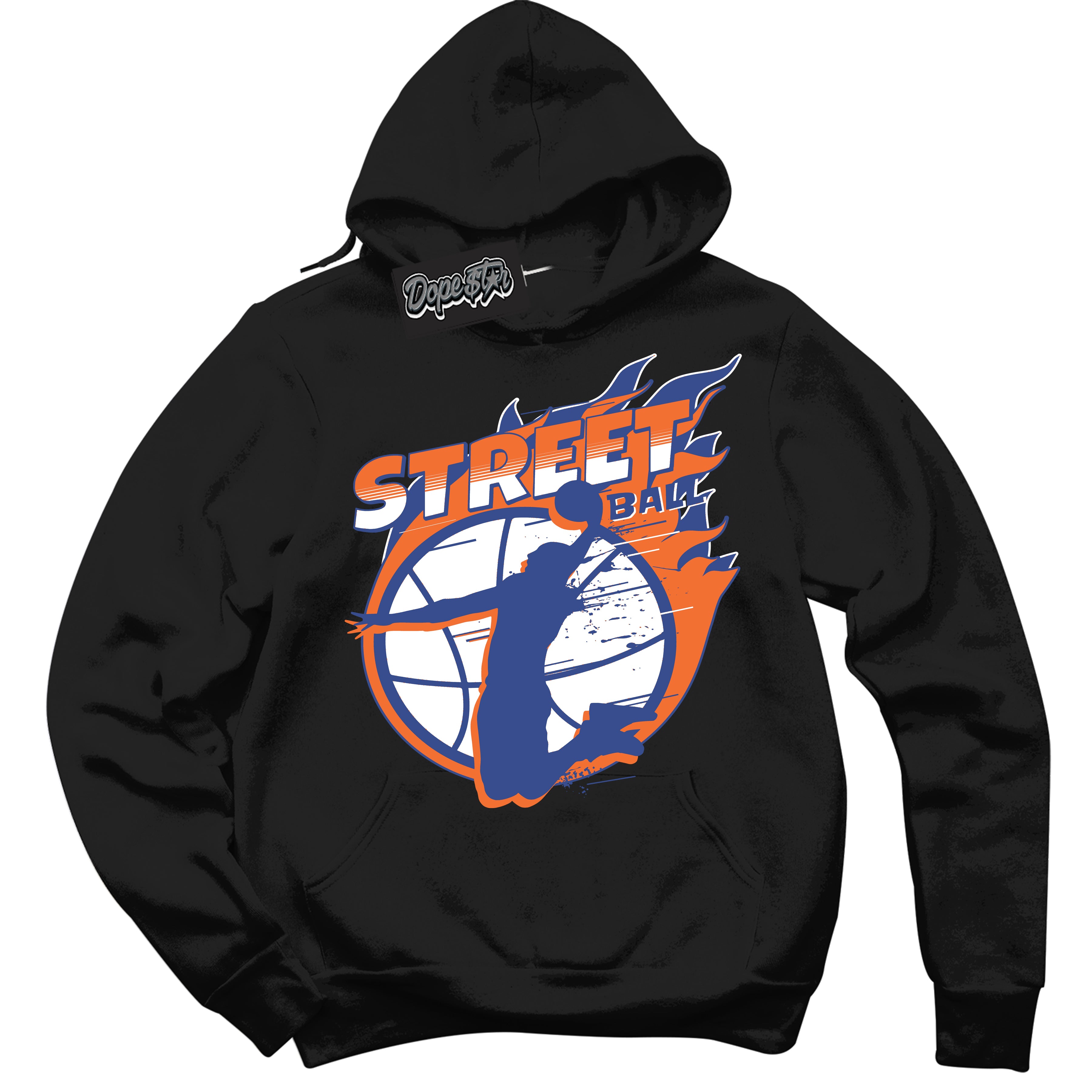 Cool Black Hoodie with “ Street Ball ”  design that Perfectly Matches Low Knicks.