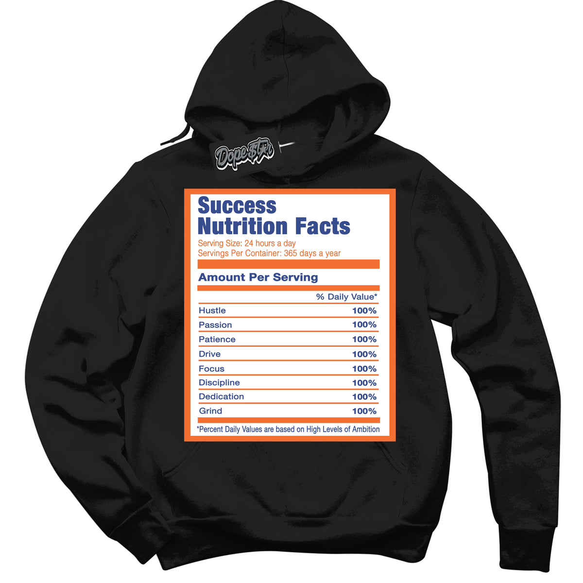Cool Black Hoodie with “ Success Nutrition ”  design that Perfectly Matches Low Knicks.