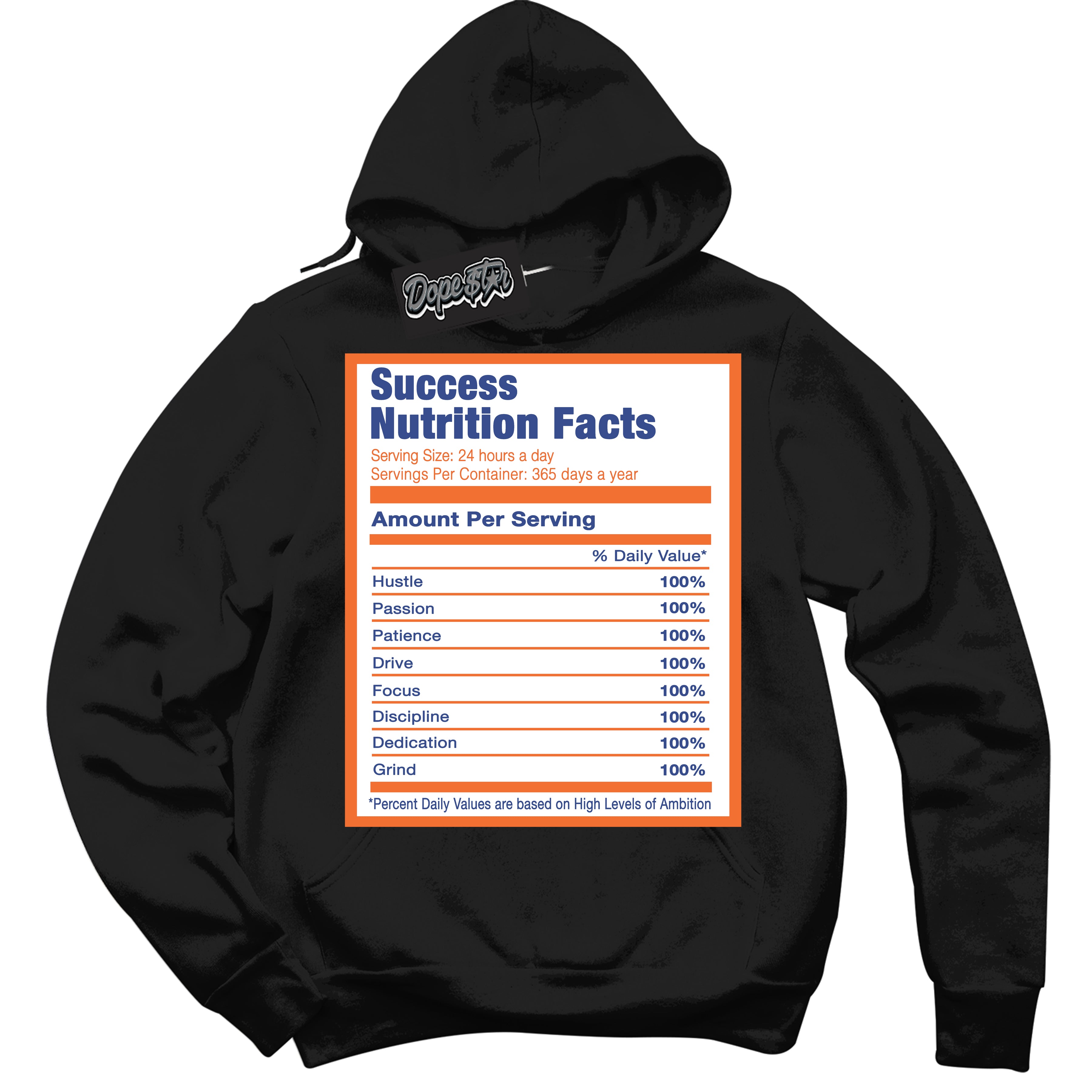 Cool Black Hoodie with “ Success Nutrition ”  design that Perfectly Matches Low Knicks.