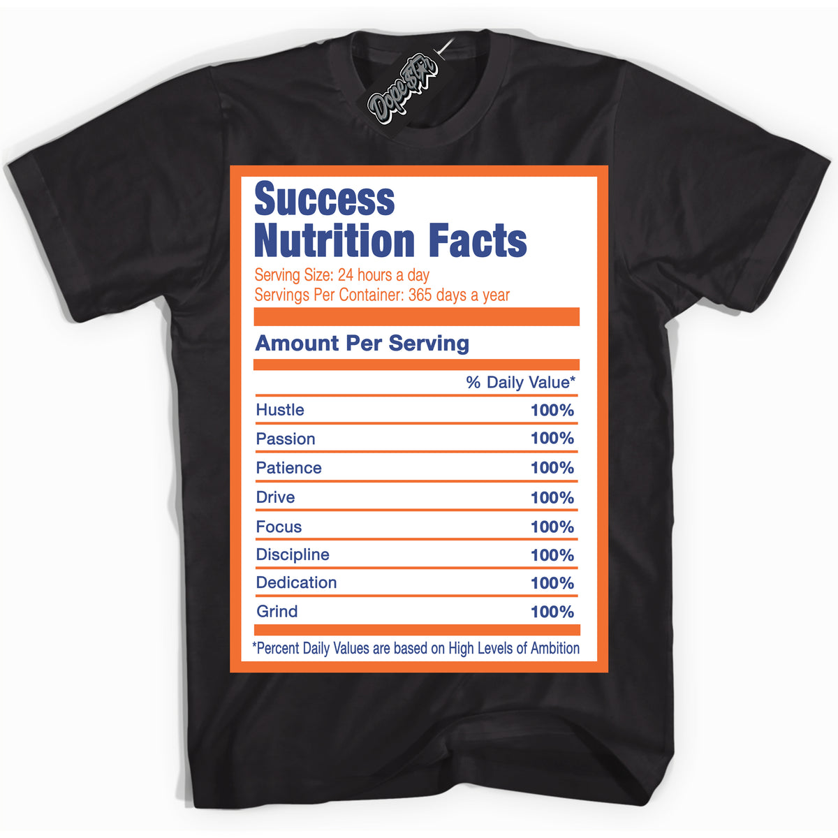 Cool Black Shirt with “ Success Nutrition ” design that perfectly matches Low Knicks.
