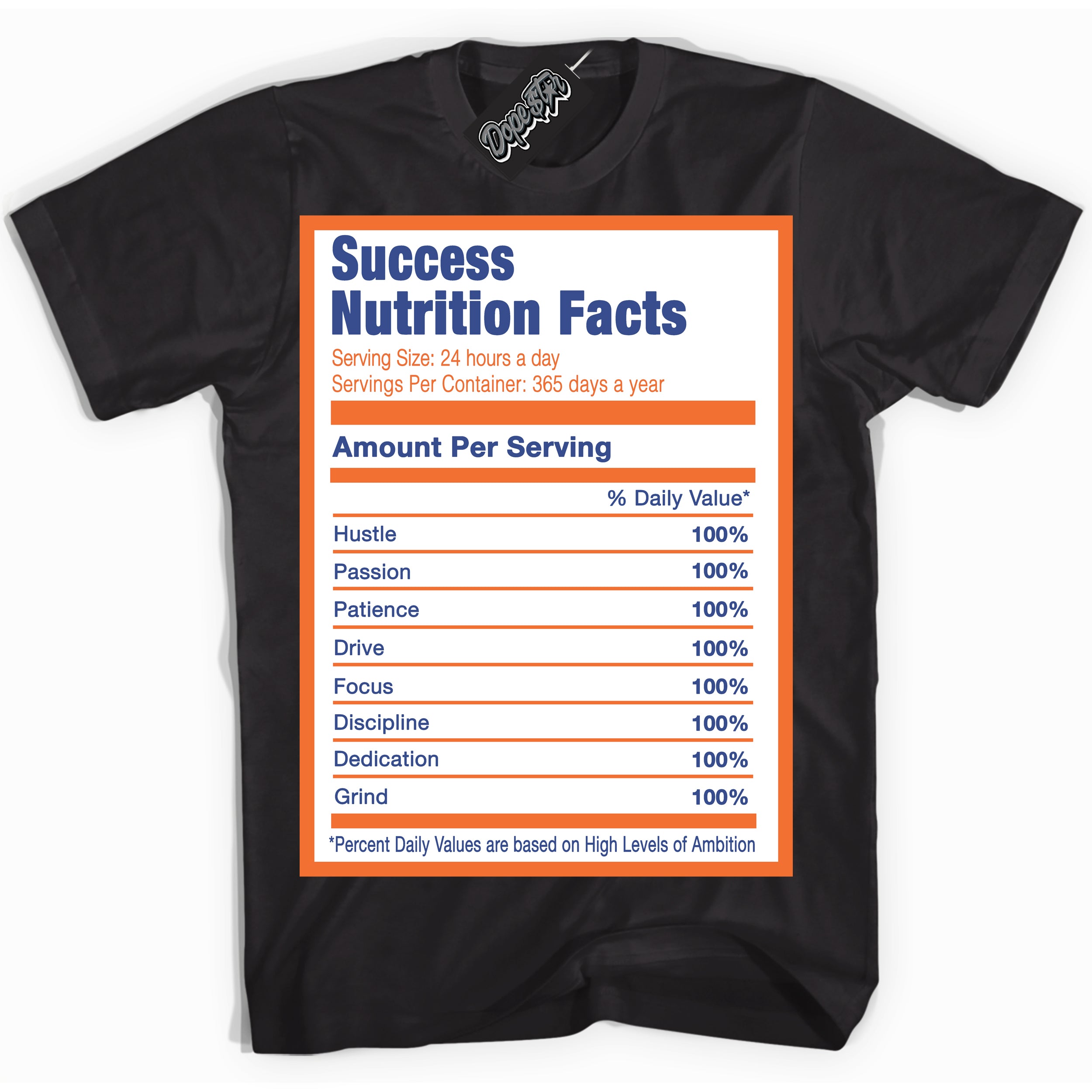 Cool Black Shirt with “ Success Nutrition ” design that perfectly matches Low Knicks.