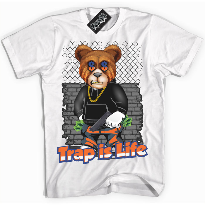 Cool White Shirt with “ Trap Is Life ” design that perfectly matches Low Knicks.