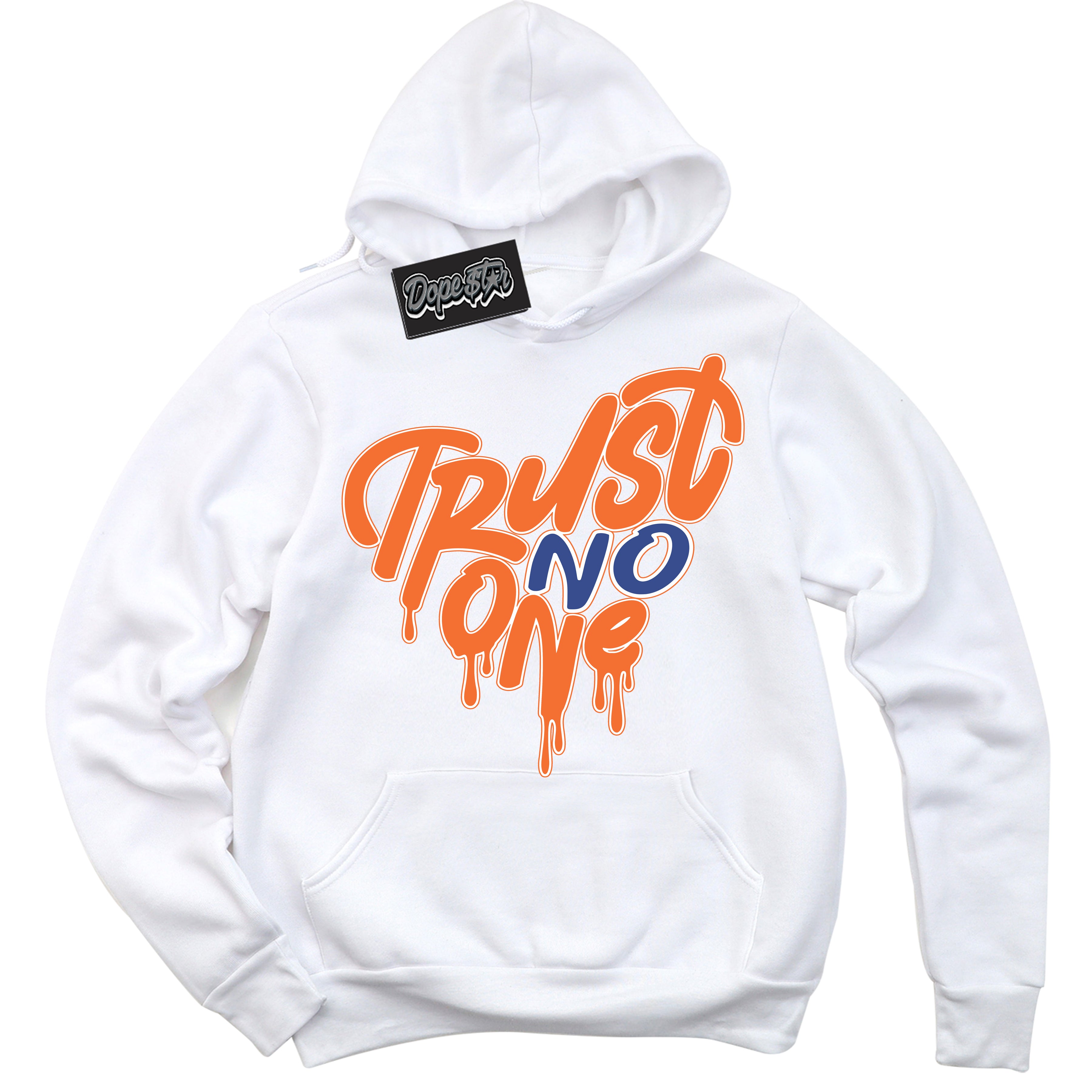 Cool White Hoodie with “ Trust No One Heart ”  design that Perfectly Matches Low Knicks.
