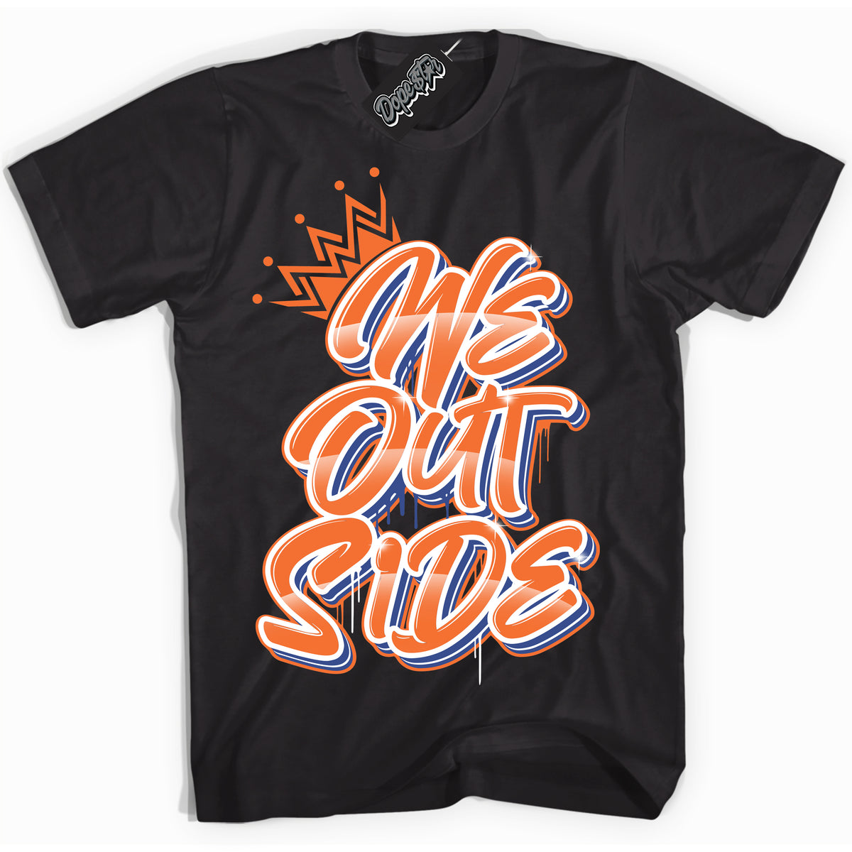 Cool Black Shirt with “ We Outside ” design that perfectly matches Low Knicks.
