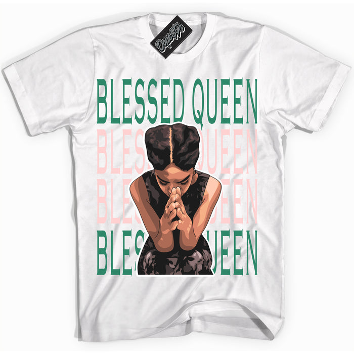 Cool White Shirt with “ Blessed Queen ” design that perfectly matches Malachite Dunks Dunks.