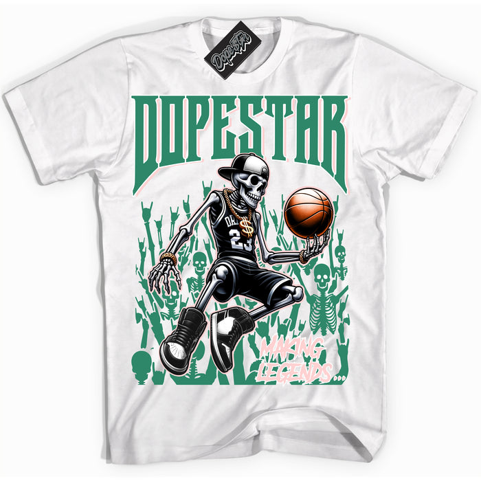 Cool White Shirt with “ Making Legends ” design that perfectly matches Malachite Sneakers.