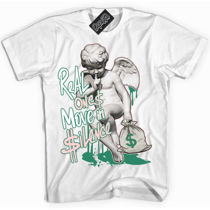 Cool White Shirt with “ Real Ones Cherub ” design that perfectly matches Malachite Dunks.