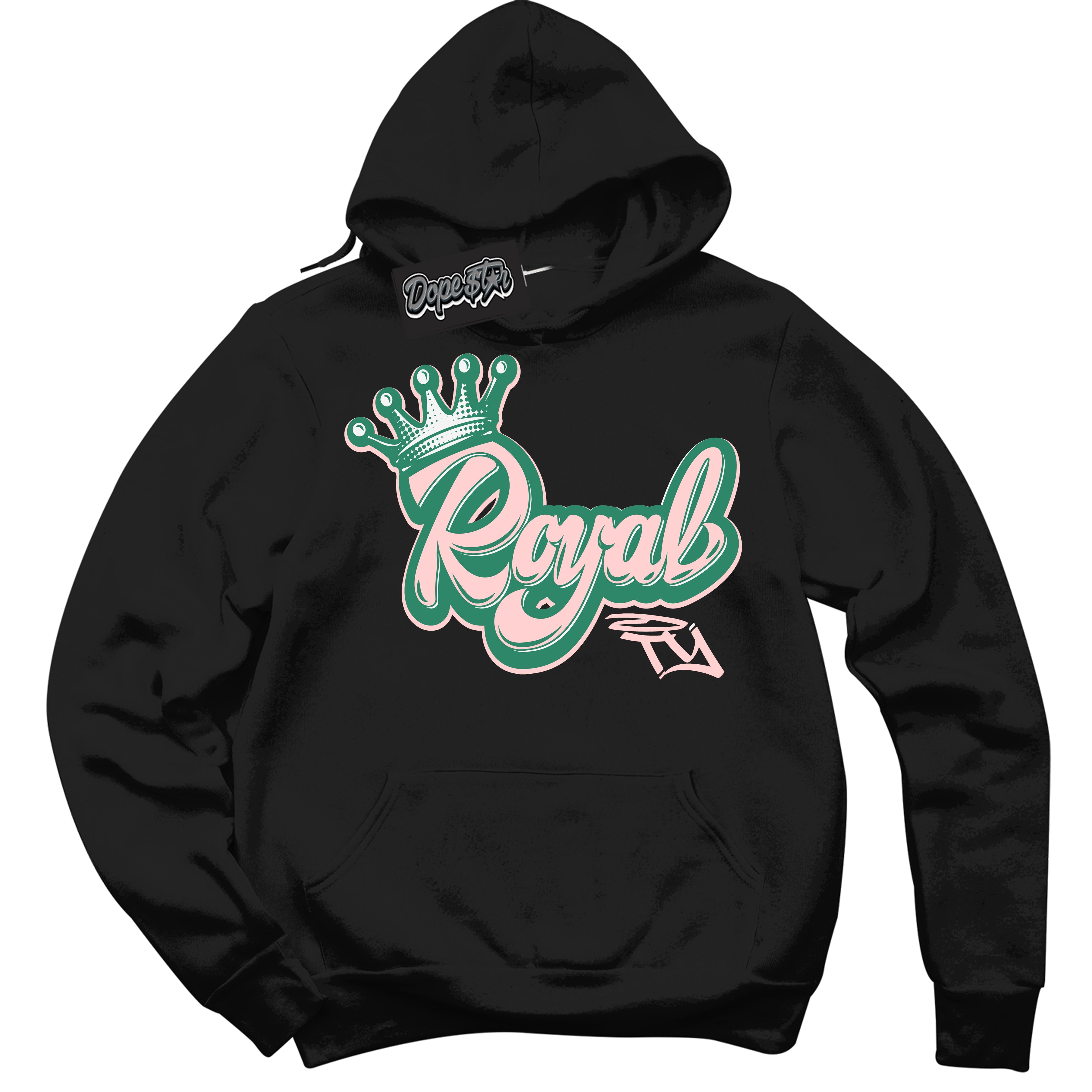 Cool Black Hoodie with “ Royalty ”  design that Perfectly Matches Malachite Dunks Dunks.