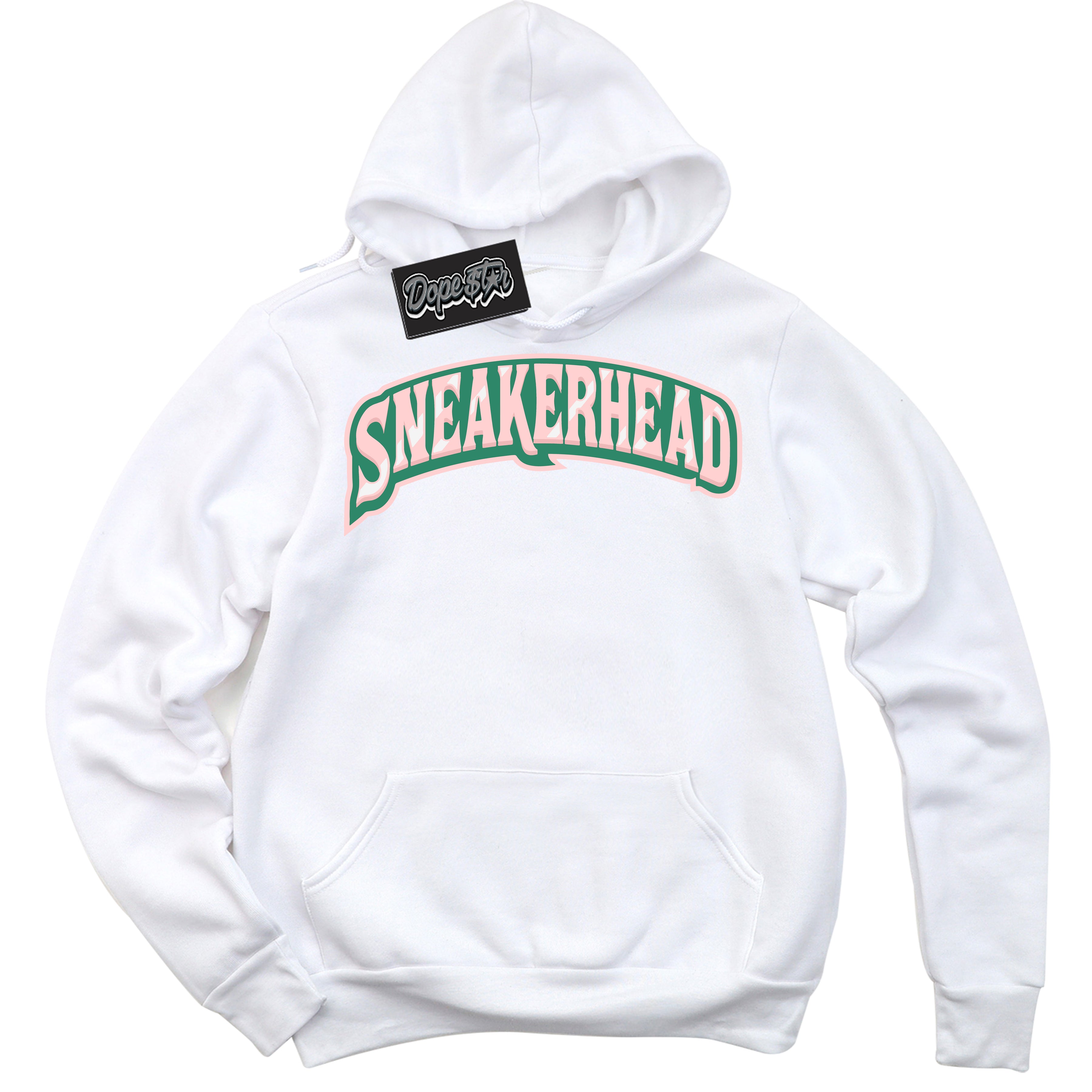Cool White Hoodie with “ Sneakerhead ”  design that Perfectly Matches Malachite Dunks Dunks.