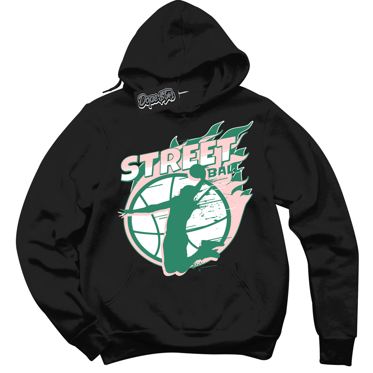 Cool Black Hoodie with “ Street Ball ”  design that Perfectly Matches Malachite Dunks.