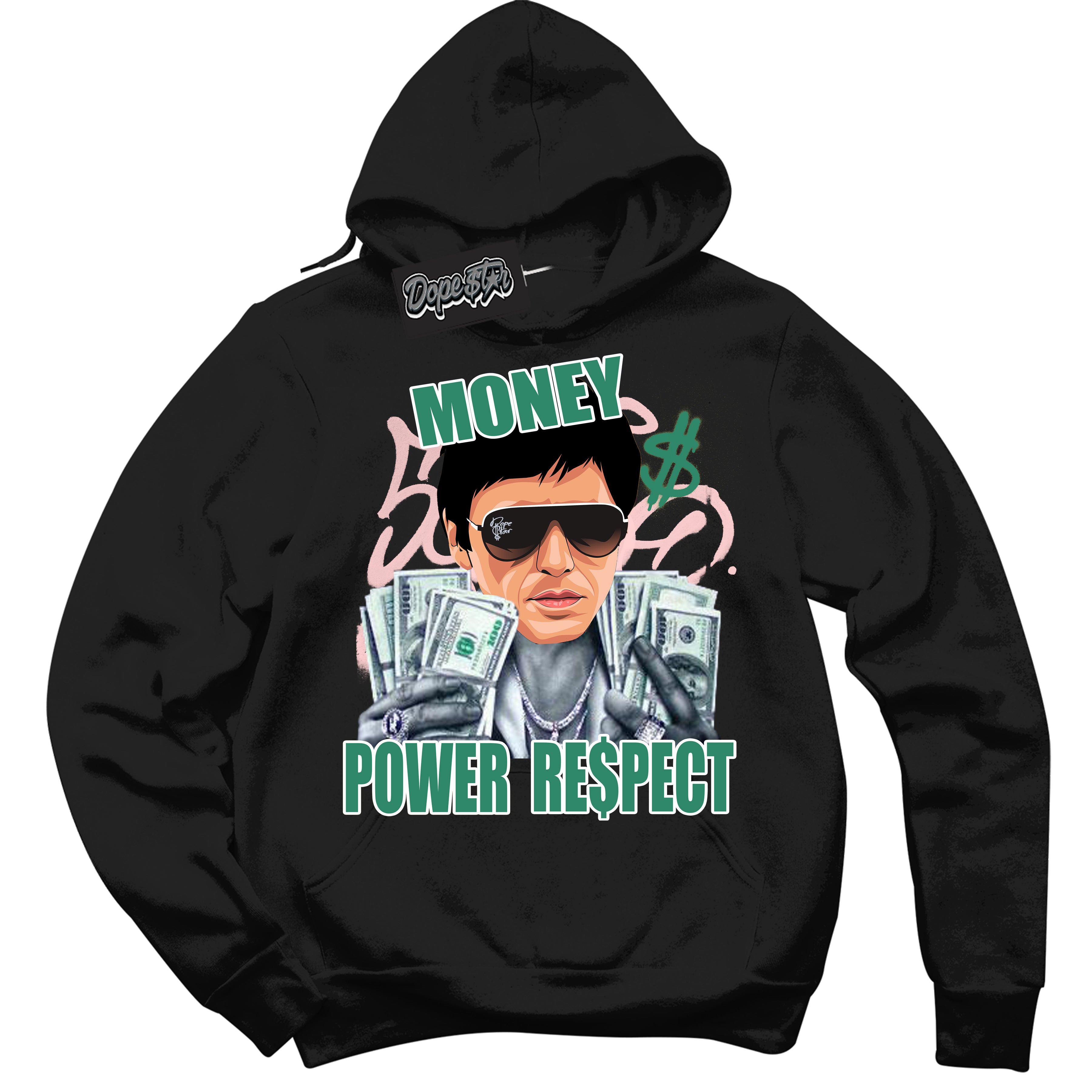 Cool Black Hoodie with “ Tony Montana ”  design that Perfectly Matches Malachite Dunks Dunks.