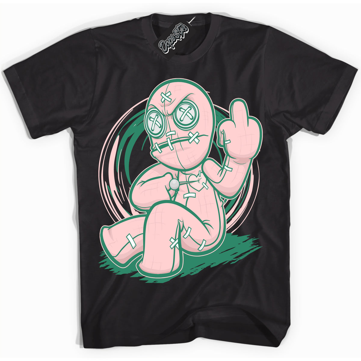 Cool Black Shirt with “ Voodoo Doll ” design that perfectly matches Malachite Dunks Dunks.
