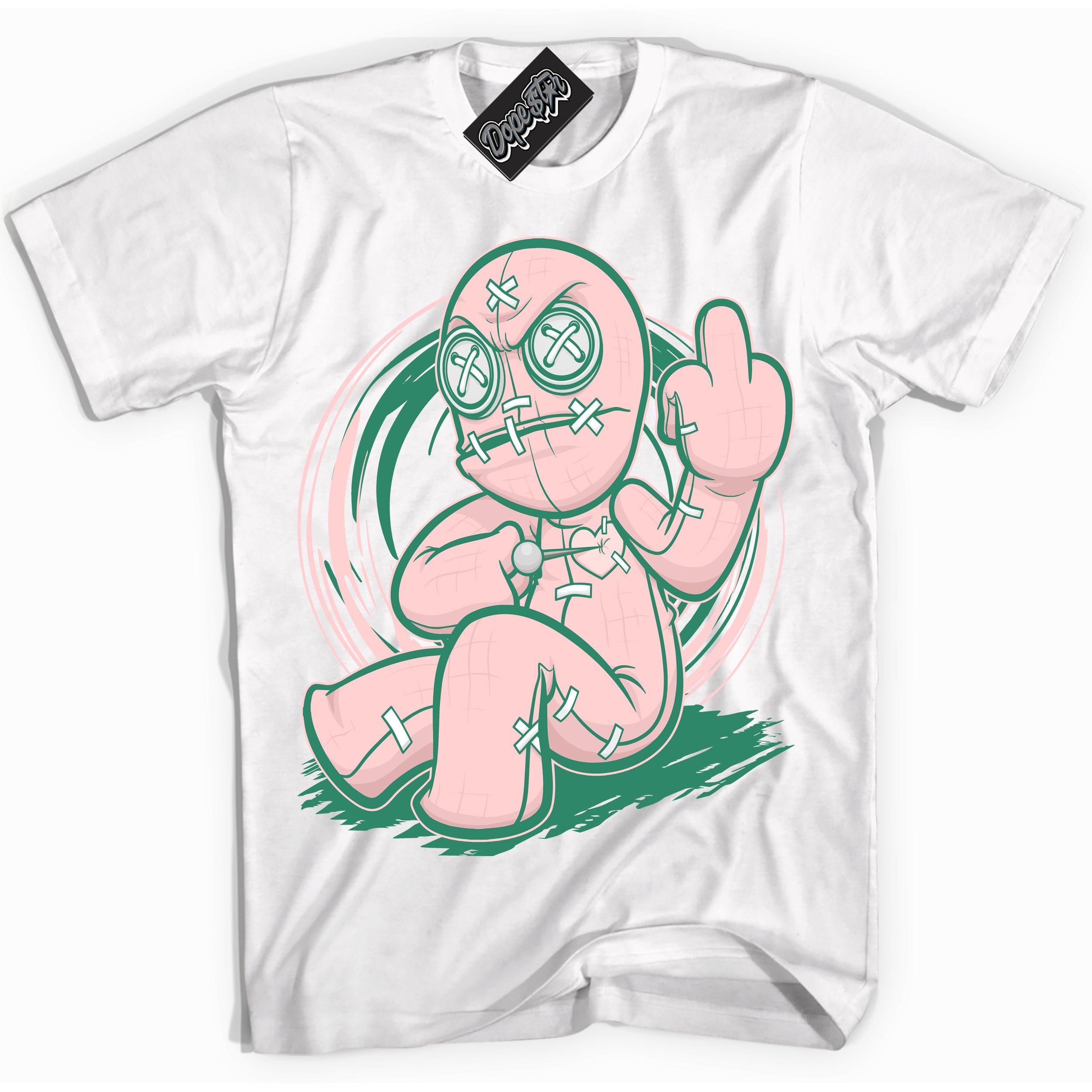 Cool White Shirt with “ Voodoo Doll ” design that perfectly matches Malachite Dunks Dunks.