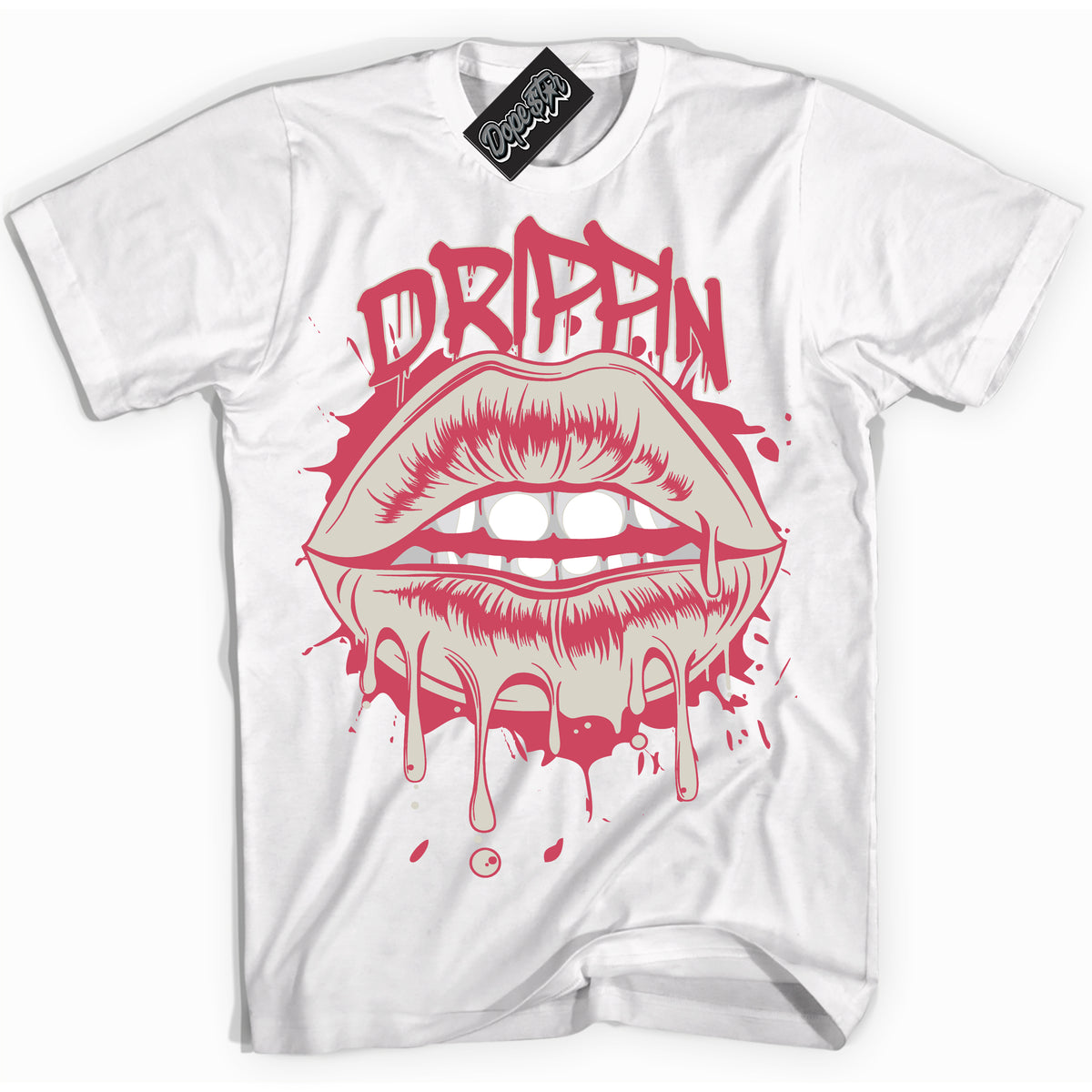 Cool White Shirt with “Drippin” design that perfectly matches Next Nature Aster Pink Dunk.