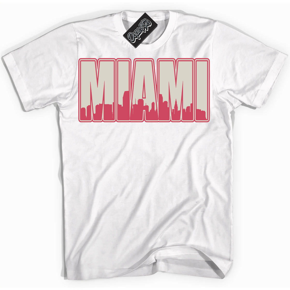 Cool White Shirt with “Miami” design that perfectly matches Next Nature Aster Pink Dunk.