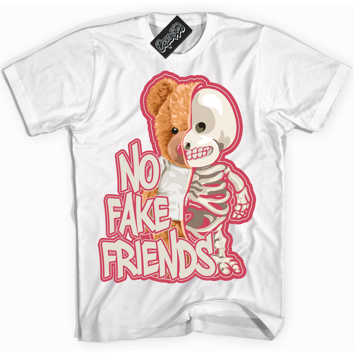 Cool White Shirt with “No Fake Friends” design that perfectly matches Next Nature Aster Pink Dunk.