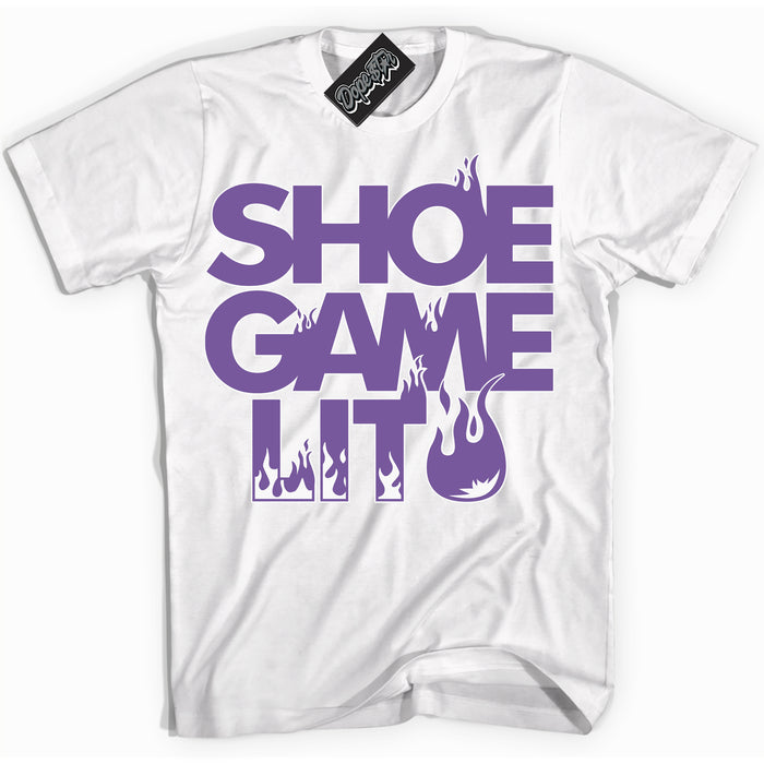 Cool White Shirt with “Shoe Game Lit” design that perfectly matches Next Nature Black Raspberry.