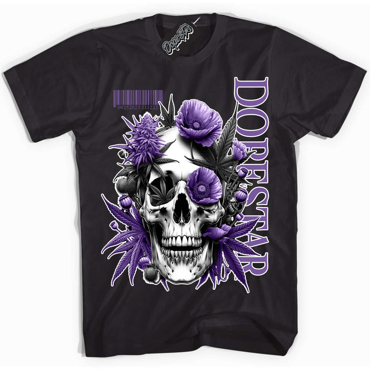 Cool Black Shirt with “Skull Poppies” design that perfectly matches Next Nature Black Raspberry.