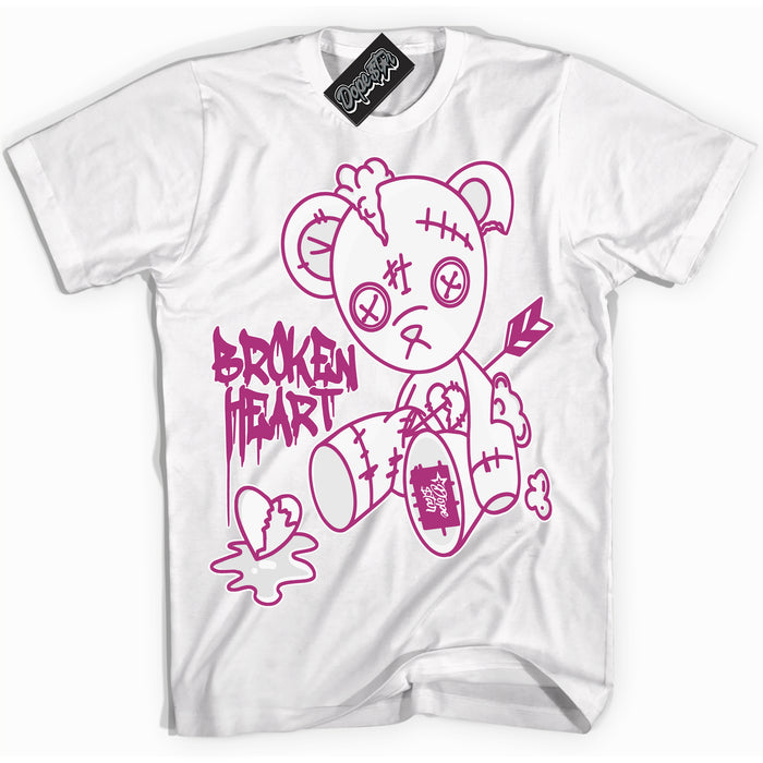 Dunk Low Next Nature Hot Fuchsia 'Broken Heart Bear' Shirt – White Streetwear T-Shirt | Sneaker Matching Tee for Dunk Low Hot Fuchsia | Urban Fashion for Sneakerheads | Men's & Women's Streetwear Outfit by Sneaker Shirts Outlet.