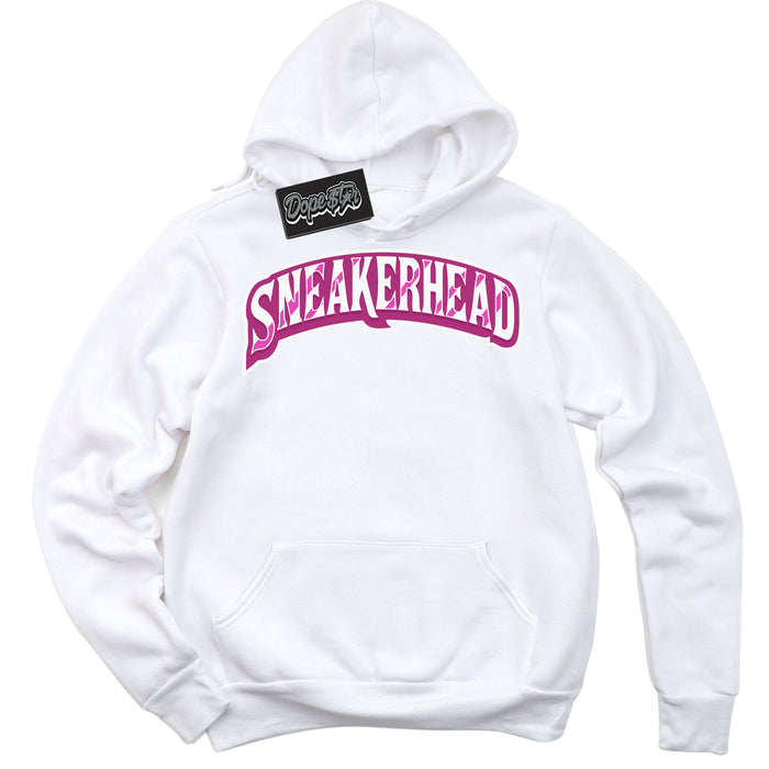 Dunk Low Next Nature Hot Fuchsia Dunk 'Sneakerhead' Hoodie - White Streetwear Mockup | Sneakerhead Sweatshirt Matching Dunk Low Next Nature Hot Fuchsia Dunk | Sneakerhead Urban Streetwear for Sneaker Matching OOTD | Outfits that pair perfectly with your ND Low Next Nature Hot Fuchsia Dunk | Sneakerhead Fashion Must-Have Apparel for Men and Women.