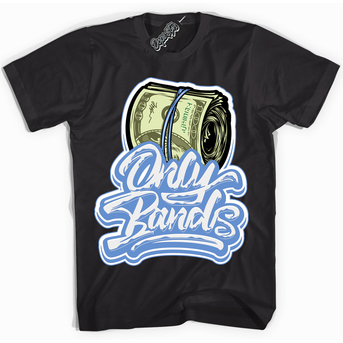 Cool Black Shirt with “ Only Bands ” design that perfectly matches Polar Blue Dunk.
